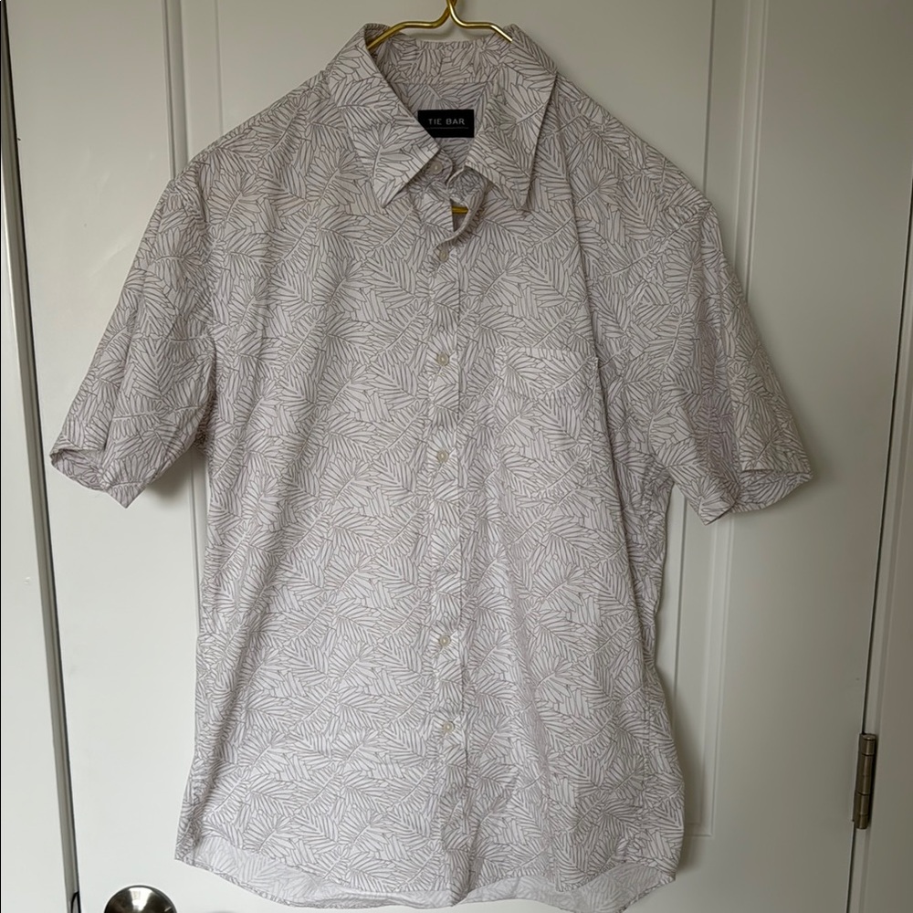The Tie Bar White Tropical Button Down Shirt